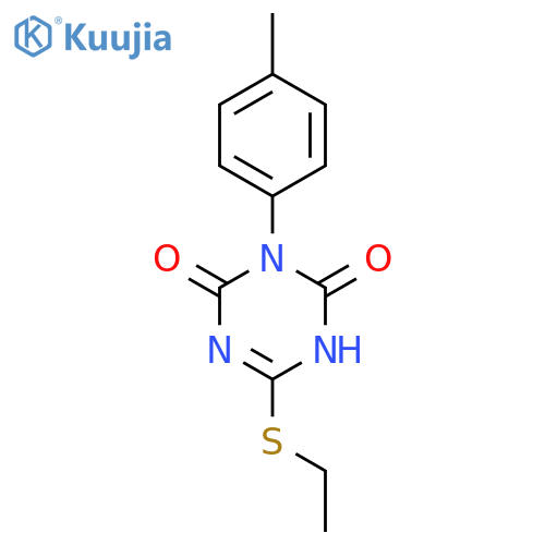 1,3,5-Triazine-2,4(1H,3H)-dione, 6-(ethylthio)-3-(4-methylphenyl)- structure