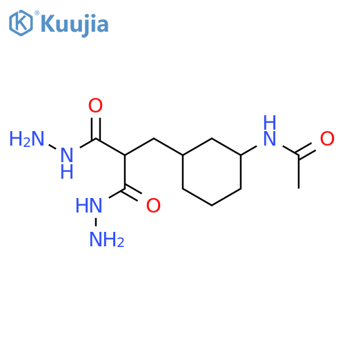 N-{3-[3-hydrazinyl-2-(hydrazinylcarbonyl)-3-oxopropyl]cyclohexyl}acetamide structure