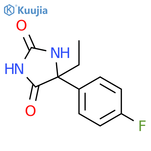 5-ethyl-5-(4-fluorophenyl)imidazolidine-2,4-dione structure