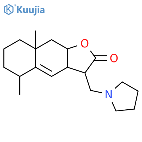 Naphtho[2,3-b]furan-2(3H)-one, 3a,5,6,7,8,8a,9,9a-octahydro-5,8a-dimethyl-3-(1-pyrrolidinylmethyl)- structure