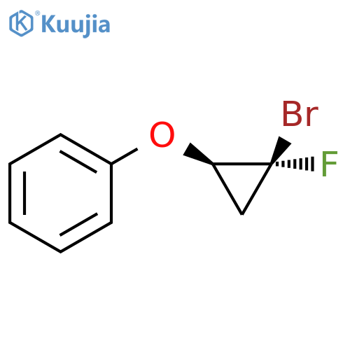 Benzene, [(2-bromo-2-fluorocyclopropyl)oxy]-, trans- structure