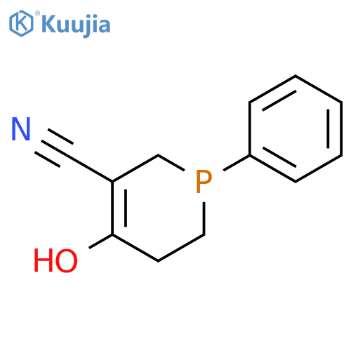 3-PHOSPHORINCARBONITRILE, 1,2,5,6-TETRAHYDRO-4-HYDROXY-1-PHENYL- structure