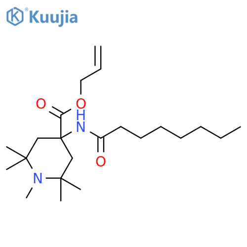 4-Piperidinecarboxylic acid,1,2,2,6,6-pentamethyl-4-[(1-oxooctyl)amino]-, 2-propenyl ester structure