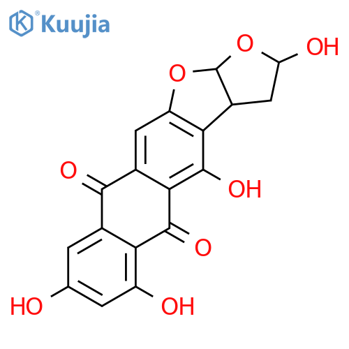 Anthra[2,3-b]furo[3,2-d]furan-5,10-dione,2,3,3a,12a-tetrahydro-2,4,6,8-tetrahydroxy- (9CI) structure