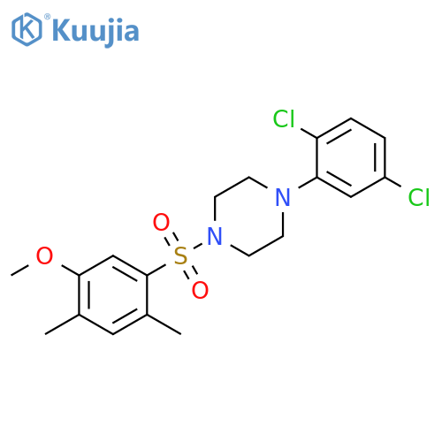 1-(2,5-dichlorophenyl)-4-(5-methoxy-2,4-dimethylbenzenesulfonyl)piperazine structure