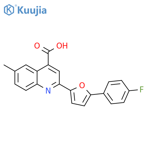2-5-(4-fluorophenyl)furan-2-yl-6-methylquinoline-4-carboxylic acid structure