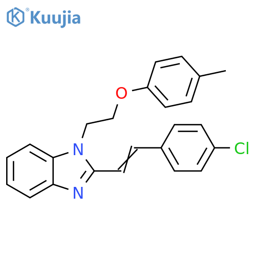2-(E)-2-(4-chlorophenyl)ethenyl-1-2-(4-methylphenoxy)ethyl-1H-1,3-benzodiazole structure