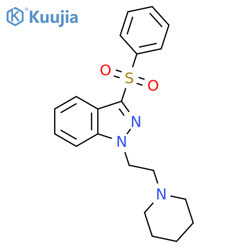1H-Indazole, 3-(phenylsulfonyl)-1-[2-(1-piperidinyl)ethyl]- structure