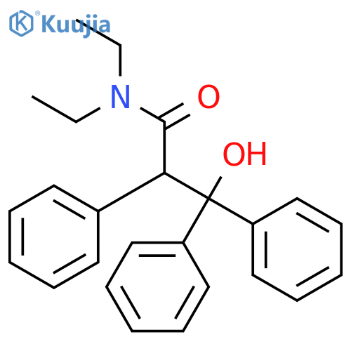 N,N-diethyl-3-hydroxy-2,3,3-triphenylpropanamide structure