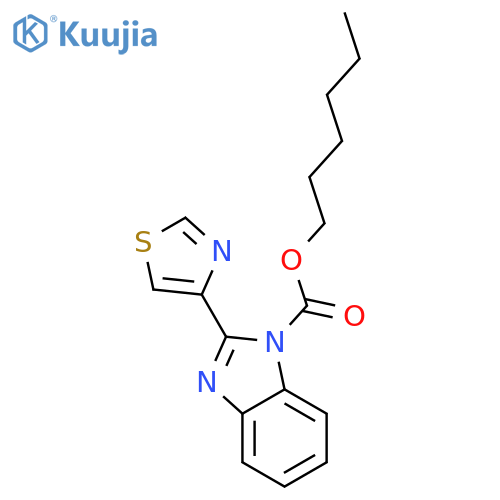 1H-BENZIMIDAZOLE-1-CARBOXYLIC ACID, 2-(4-THIAZOLYL)-, HEXYL ESTER structure