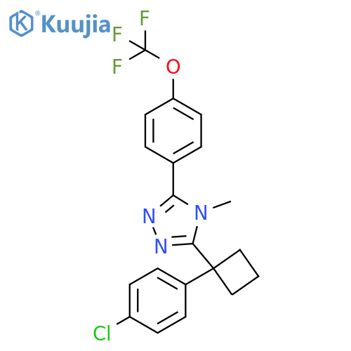 4H-1,2,4-Triazole,3-[1-(4-chlorophenyl)cyclobutyl]-4-methyl-5-[4-(trifluoromethoxy)phenyl]- structure
