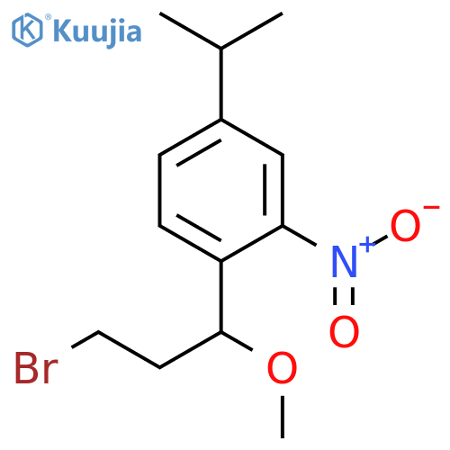 Benzene, 1-(3-bromo-1-methoxypropyl)-4-(1-methylethyl)-2-nitro- structure