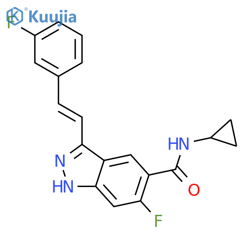 1H-Indazole-5-carboxamide,N-cyclopropyl-6-fluoro-3-[(1E)-2-(3-fluorophenyl)ethenyl]- structure