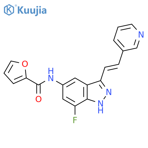 2-Furancarboxamide,N-[7-fluoro-3-[(1E)-2-(3-pyridinyl)ethenyl]-1H-indazol-5-yl]- structure