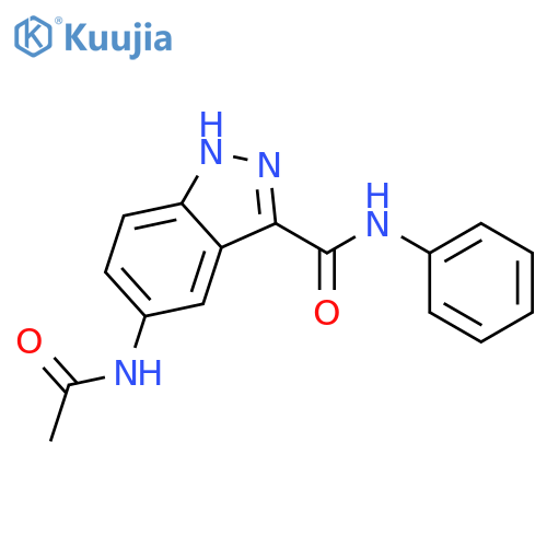 1H-Indazole-3-carboxamide, 5-(acetylamino)-N-phenyl- structure