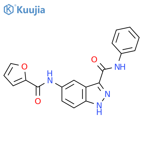 1H-Indazole-3-carboxamide, 5-[(2-furanylcarbonyl)amino]-N-phenyl- structure