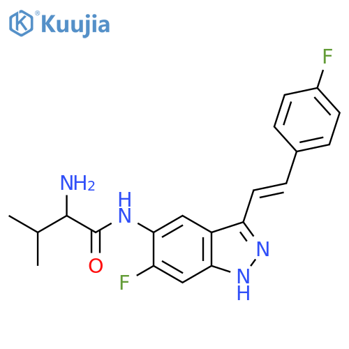 Butanamide,2-amino-N-[6-fluoro-3-[(1E)-2-(4-fluorophenyl)ethenyl]-1H-indazol-5-yl]-3-methyl- structure