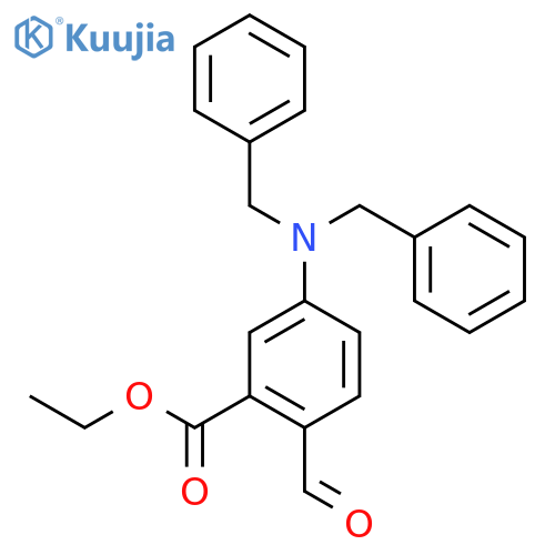 Benzoic acid, 5-[bis(phenylmethyl)amino]-2-formyl-, ethyl ester structure