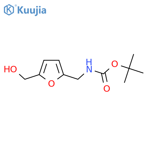 (5-Hydroxymethyl-furan-2-ylmethyl)-carbamic acid tert-butyl ester structure