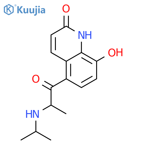2(1H)-Quinolinone, 8-hydroxy-5-[2-[(1-methylethyl)amino]-1-oxopropyl]- structure