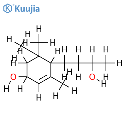 3,9-dihydroxy-4-megastigmene structure