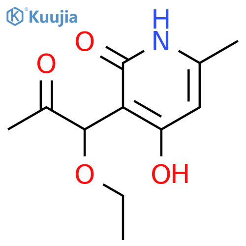 2(1H)-PYRIDINONE, 3-(1-ETHOXY-2-OXOPROPYL)-4-HYDROXY-6-METHYL- structure