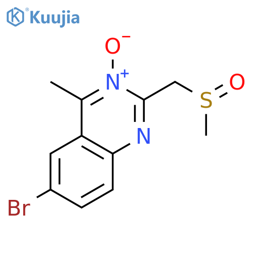 QUINAZOLINE, 6-BROMO-4-METHYL-2-[(METHYLSULFINYL)METHYL]-, 3-OXIDE structure