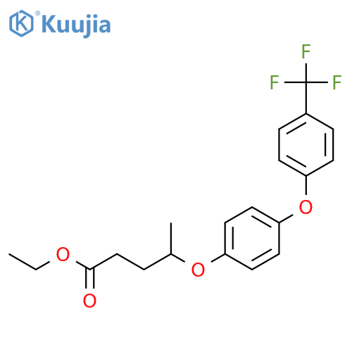 Pentanoic acid, 4-[4-[4-(trifluoromethyl)phenoxy]phenoxy]-, ethyl ester structure