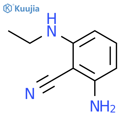 Benzonitrile,  2-amino-6-(ethylamino)- structure
