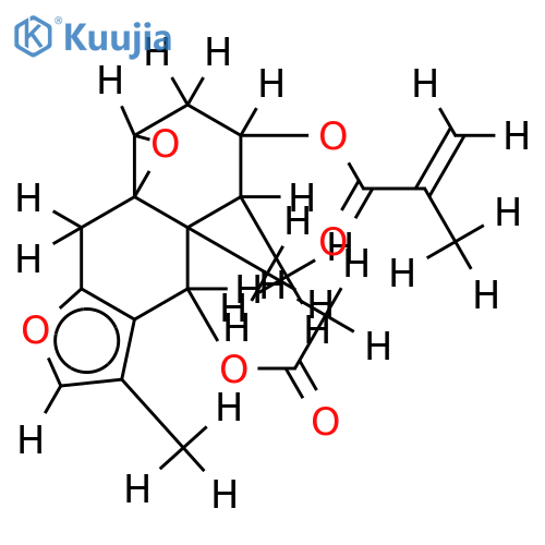 1beta, 10beta-Epoxide, 3-(2-methyl-2-propenoyl), 6-Ac-(3alpha, 6beta)-Furanoeremophil-1(10)-ene-3, 6-diol structure