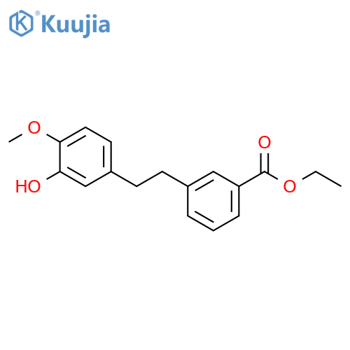 Benzoic acid, 3-[2-(3-hydroxy-4-methoxyphenyl)ethyl]-, ethyl ester structure