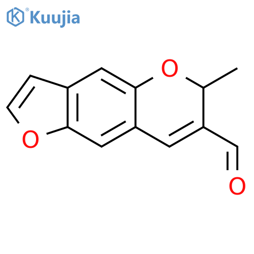 6H-FURO[2,3-G][1]BENZOPYRAN-7-CARBOXALDEHYDE, 6-METHYL- structure