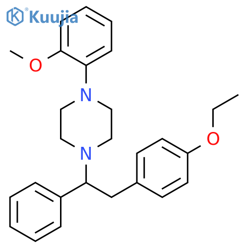 Piperazine, 1-[2-(4-ethoxyphenyl)-1-phenylethyl]-4-(2-methoxyphenyl)- structure