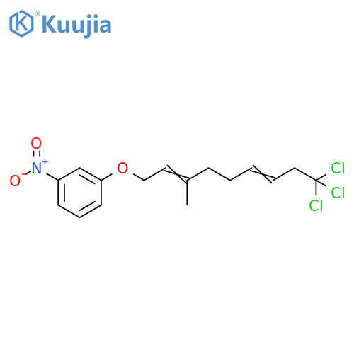 Benzene, 1-nitro-3-[(9,9,9-trichloro-3-methyl-2,6-nonadienyl)oxy]- structure