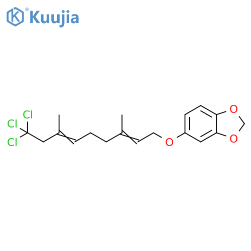 1,3-Benzodioxole, 5-[(9,9,9-trichloro-3,7-dimethyl-2,6-nonadienyl)oxy]- structure