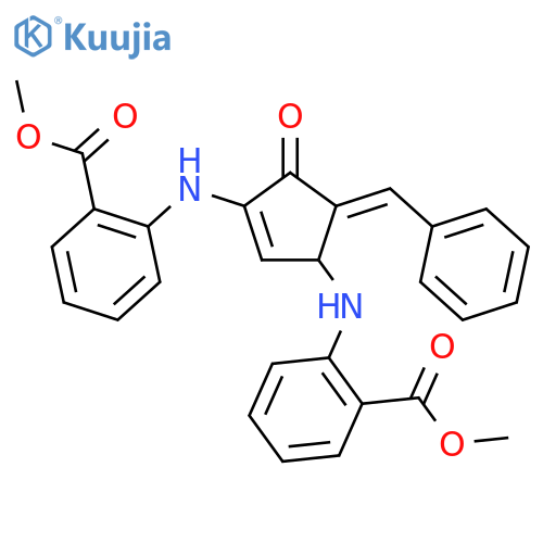 Benzoic acid,2,2'-[[5-oxo-4-(phenylmethylene)-1-cyclopentene-1,3-diyl]diimino]bis-,dimethyl ester structure