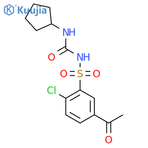 Benzenesulfonamide, 5-acetyl-2-chloro-N-[(cyclopentylamino)carbonyl]- structure