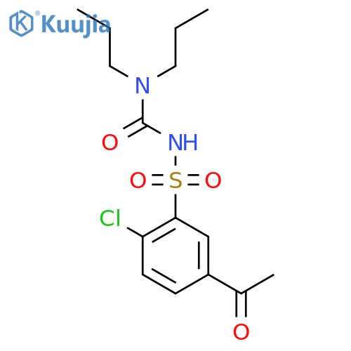 Benzenesulfonamide, 5-acetyl-2-chloro-N-[(dipropylamino)carbonyl]- structure