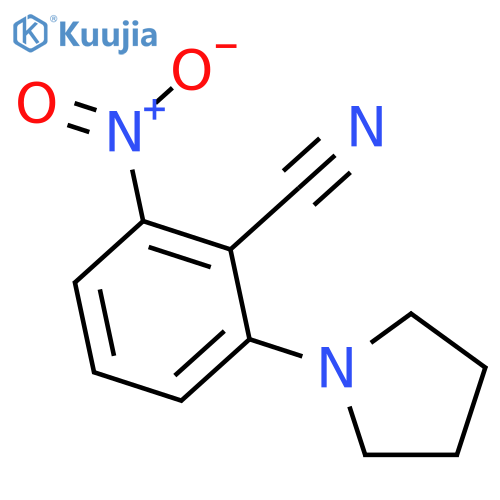 Benzonitrile, 2-nitro-6-(1-pyrrolidinyl)- structure
