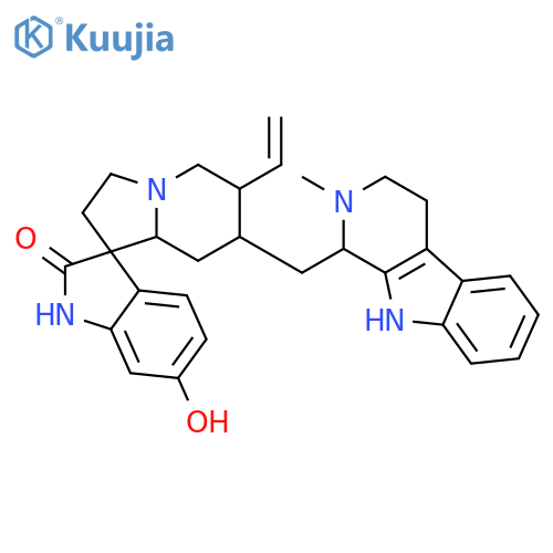 (3S,6'R,7'R,8a'S)-6'-ethenyl-6-hydroxy-7'-{[(1S)-2-methyl-2,3,4,9-tetrahydro-1H-beta-carbolin-1-yl]methyl}-2',3',6',7',8',8a'-hexahydro-5'H-spiro[indole-3,1'-indolizin]-2(1H)-one structure