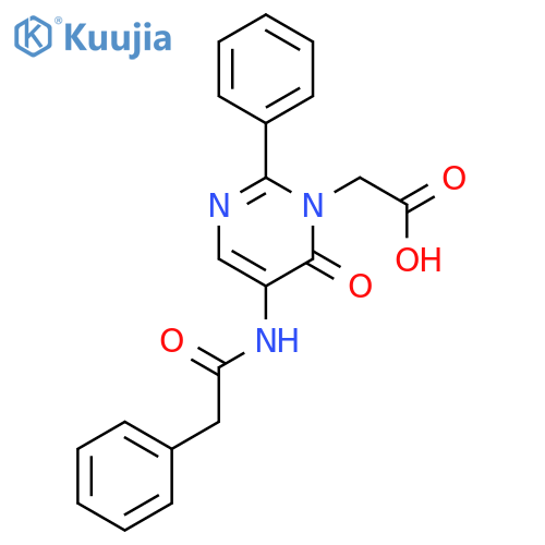 1(6H)-PYRIMIDINEACETIC ACID, 6-OXO-2-PHENYL-5-[(PHENYLACETYL)AMINO]- structure