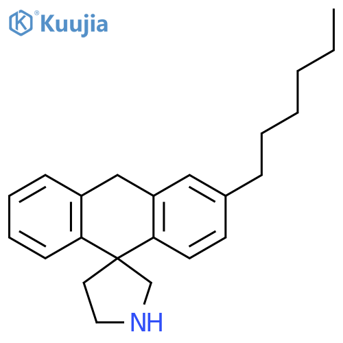 SPIRO[ANTHRACENE-9(10H),3'-PYRROLIDINE], 3-HEXYL- structure
