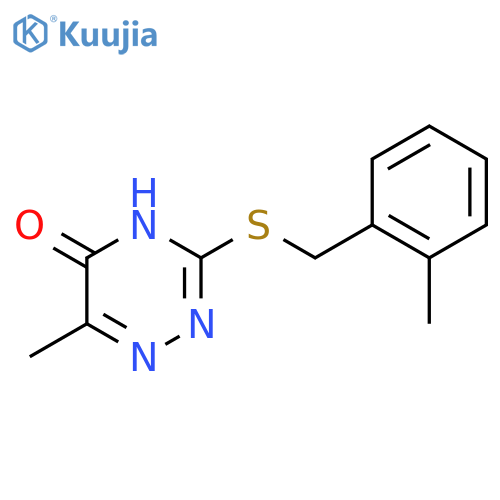 6-Methyl-3-{[(2-methylphenyl)methyl]sulfanyl}-1,2,4-triazin-5-OL structure