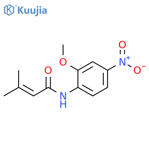 N-(2-methoxy-4-nitrophenyl)-3-methylbut-2-enamide structure