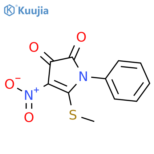 1H-PYRROLE-2,3-DIONE, 5-(METHYLTHIO)-4-NITRO-1-PHENYL- structure
