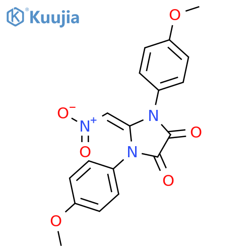 4,5-Imidazolidinedione, 1,3-bis(4-methoxyphenyl)-2-(nitromethylene)- structure