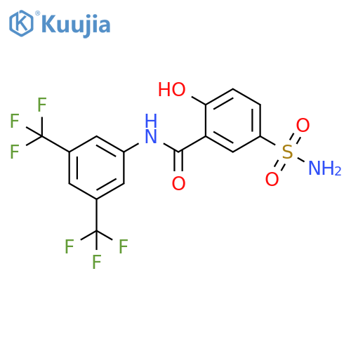 Benzamide,5-(aminosulfonyl)-N-[3,5-bis(trifluoromethyl)phenyl]-2-hydroxy- structure