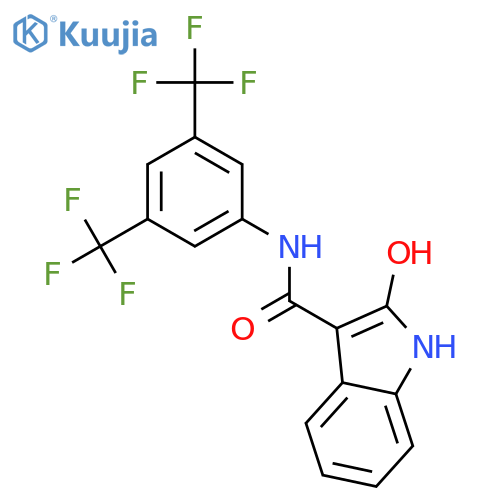 1H-Indole-3-carboxamide, N-[3,5-bis(trifluoromethyl)phenyl]-2-hydroxy- structure