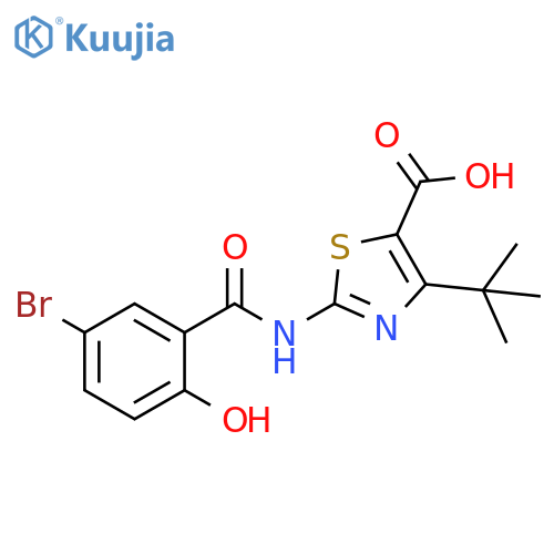 5-Thiazolecarboxylic acid,2-[(5-bromo-2-hydroxybenzoyl)amino]-4-(1,1-dimethylethyl)- structure