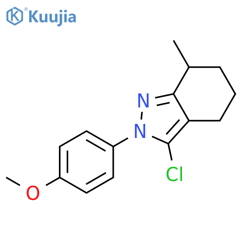 2H-Indazole, 3-chloro-4,5,6,7-tetrahydro-2-(4-methoxyphenyl)-7-methyl- structure